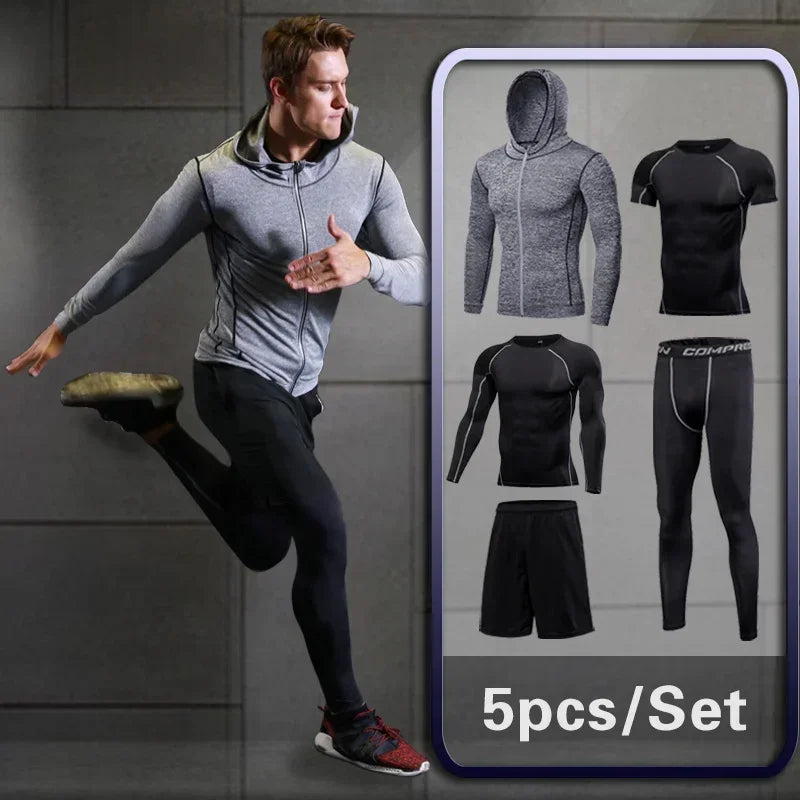 Conjunto Masculino de Compressão — Treino, Corrida e Fitness