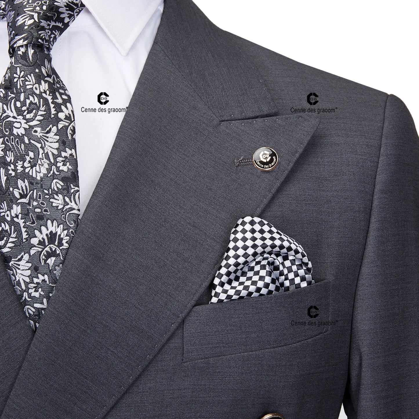 Ternos elegante double breasted slim fit