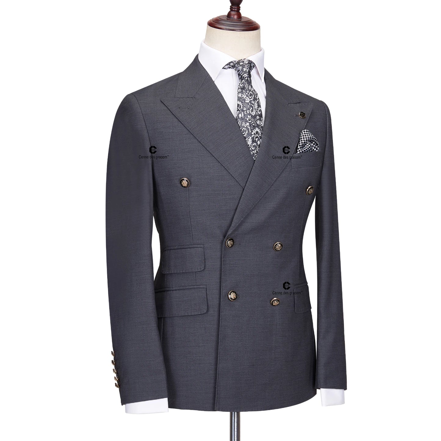 Ternos elegante double breasted slim fit