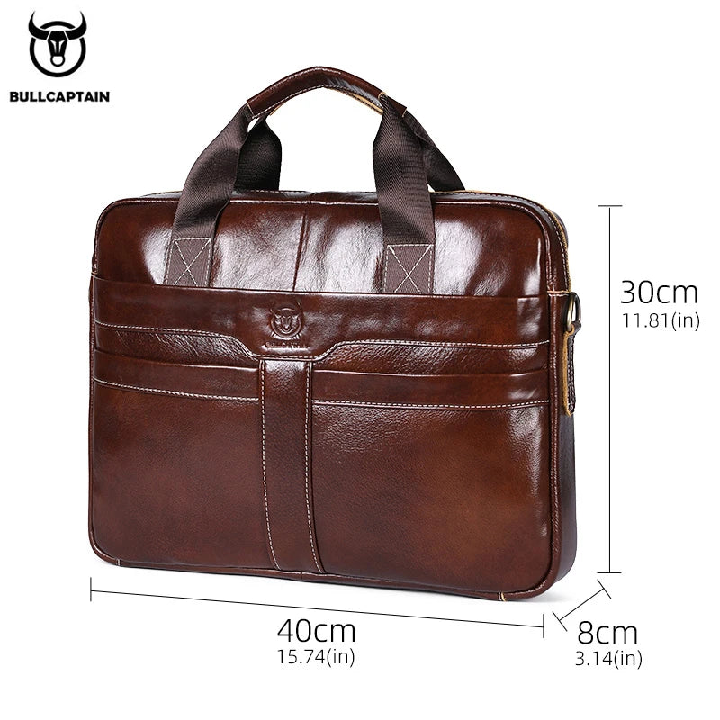 Bolsa para laptop de couro BULLCAPTAIN