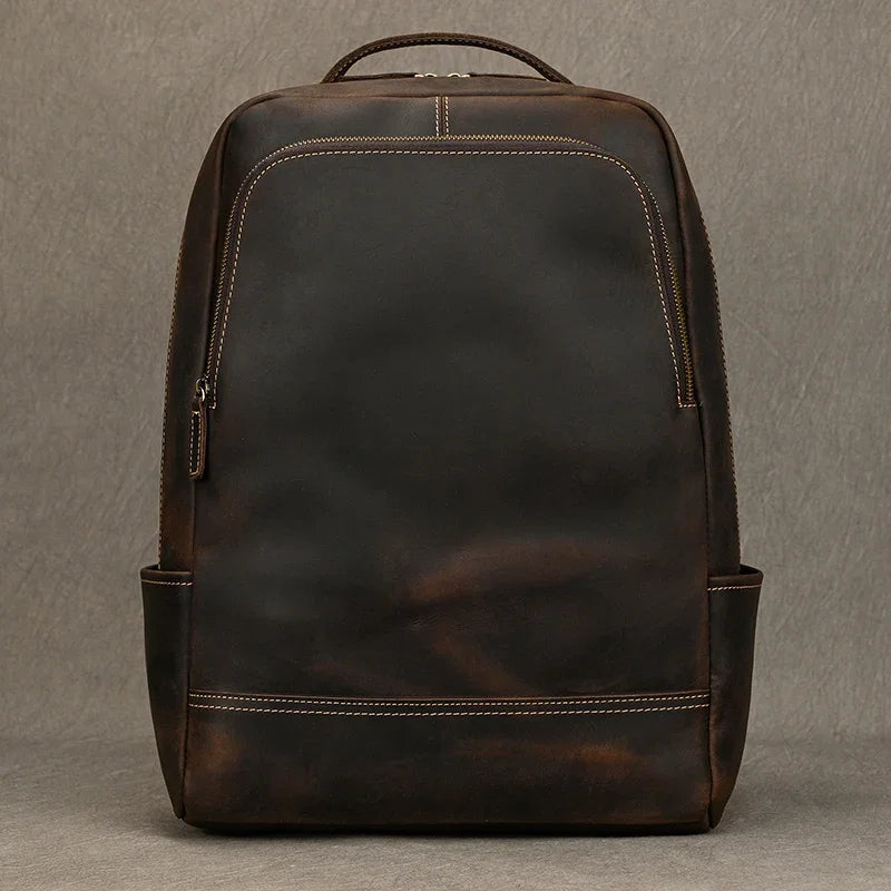 Mochila De Couro Vintage