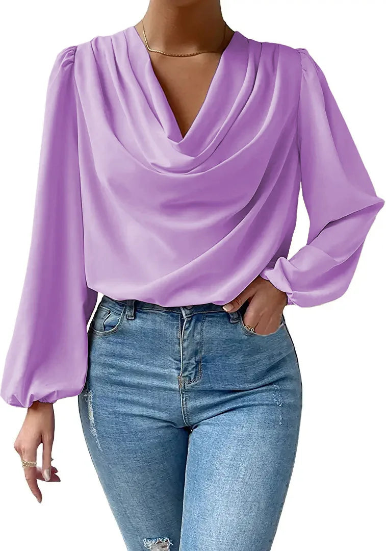 Blusa Chiffon Solto gola V