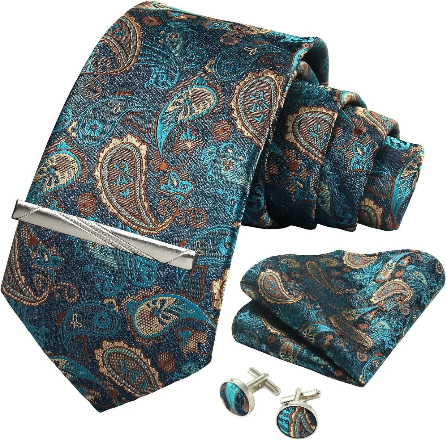 Gravata de seda paisley floral