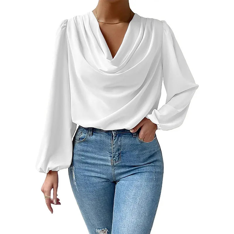 Blusa Chiffon Solto gola V