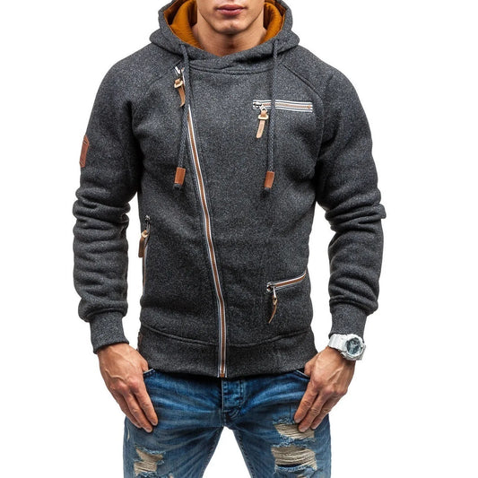 Casaco de Inverno Masculino em Malha com Capuz – Estilo Casual