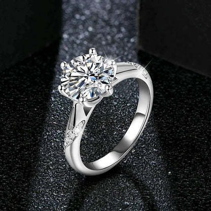 Anel de Moissanite ATTAGEMS em Prata 925 – 1 ct, 2 ct e 3 ct