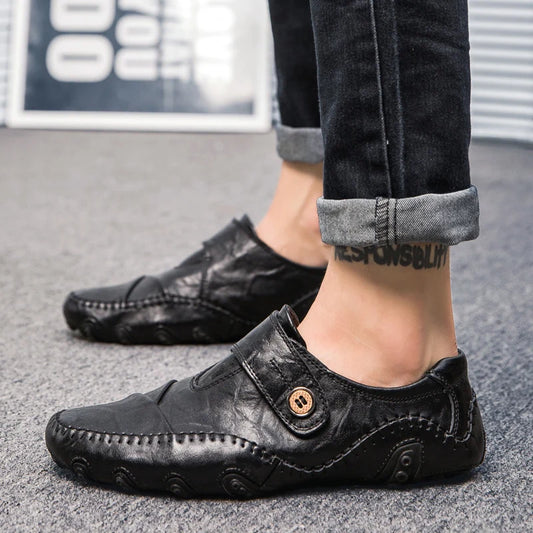 Mocassins Masculinos Clássicos em Couro Genuíno