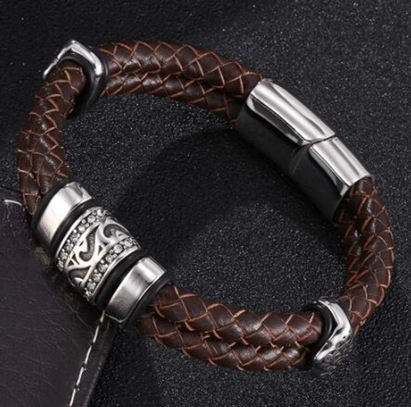 Pulseira punk de camada dupla