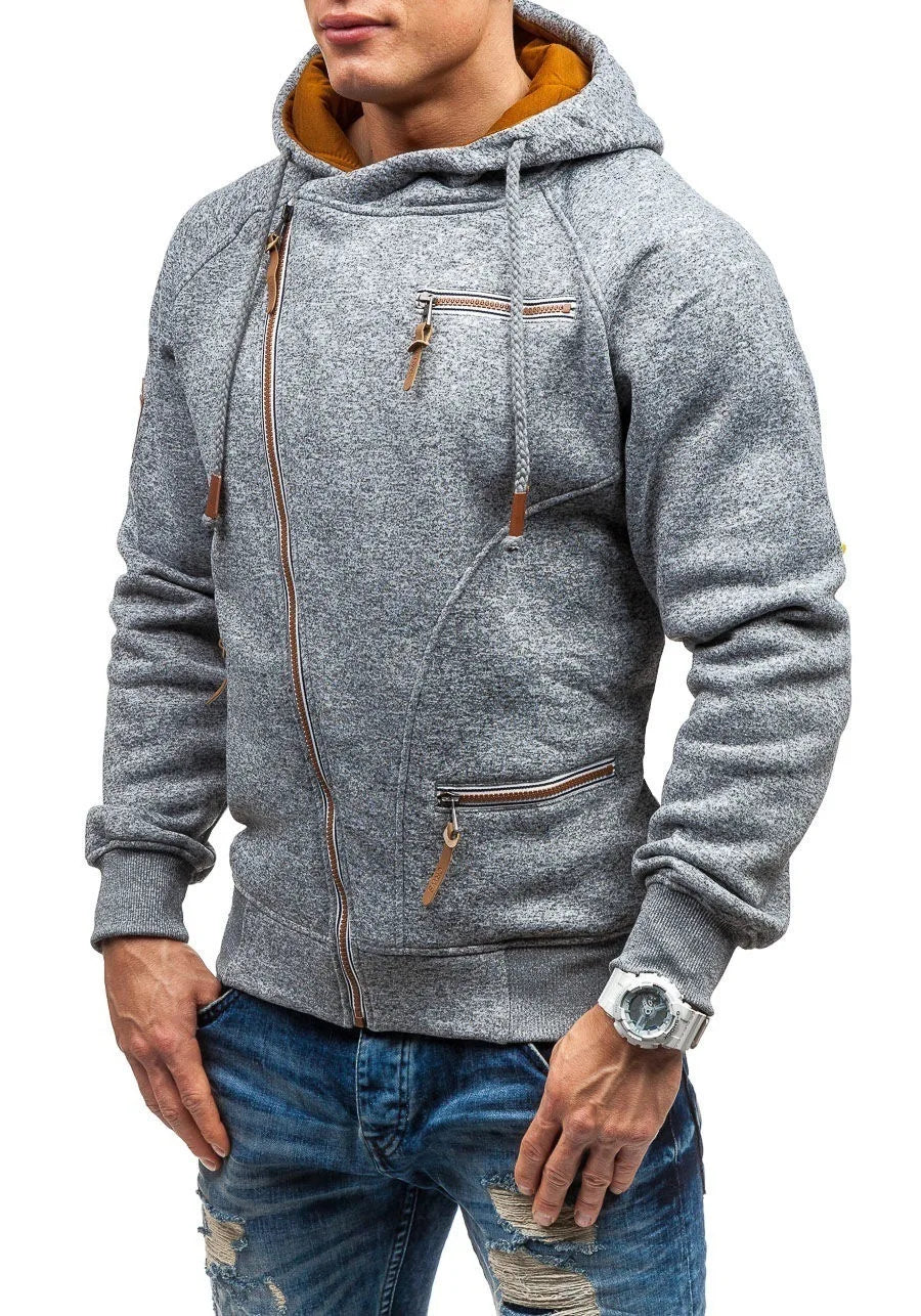 Casaco de Inverno Masculino em Malha com Capuz – Estilo Casual