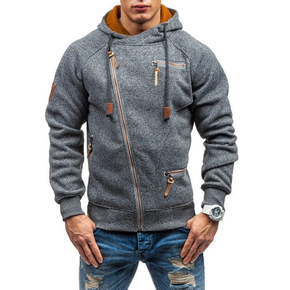 Casaco de Inverno Masculino em Malha com Capuz – Estilo Casual