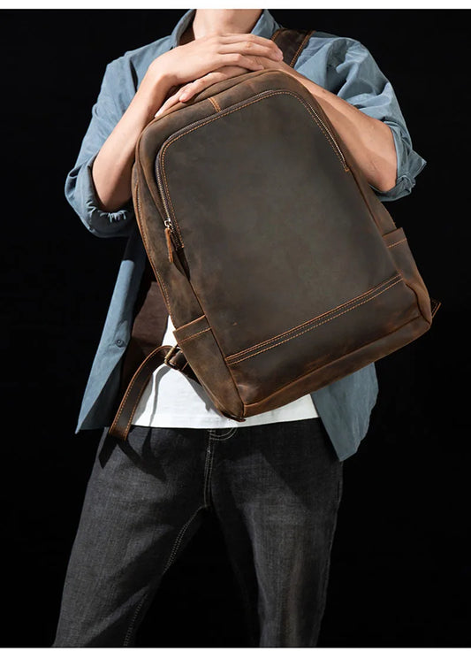 Mochila de couro legítimo para laptop