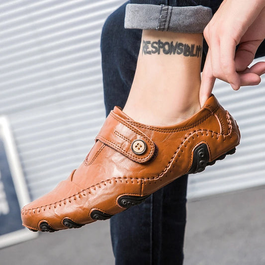 Mocassins Masculinos Clássicos em Couro Genuíno