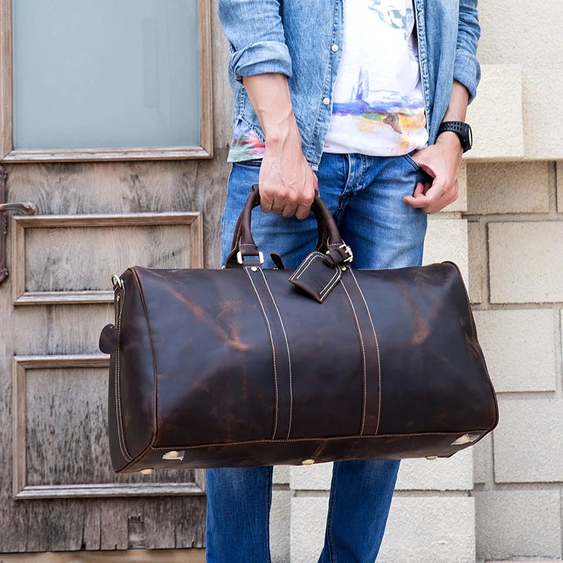Bolsa masculina em couro legítimo