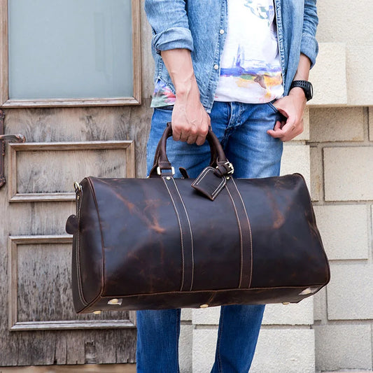 Bolsa masculina em couro legítimo