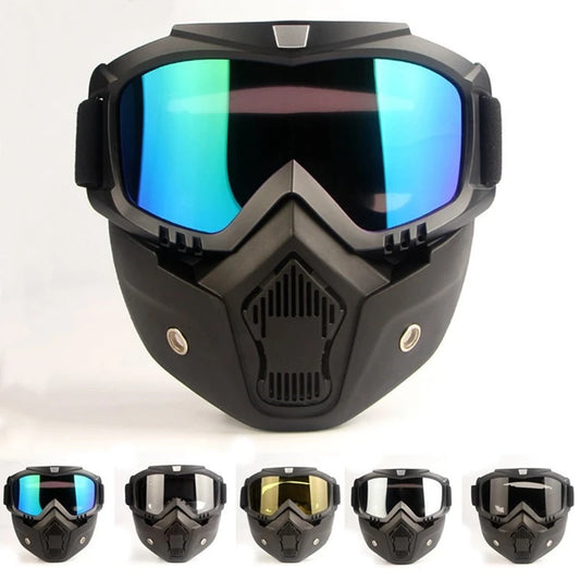 Capacete de bicicleta rosto cheio máscara anti-nevoeiro