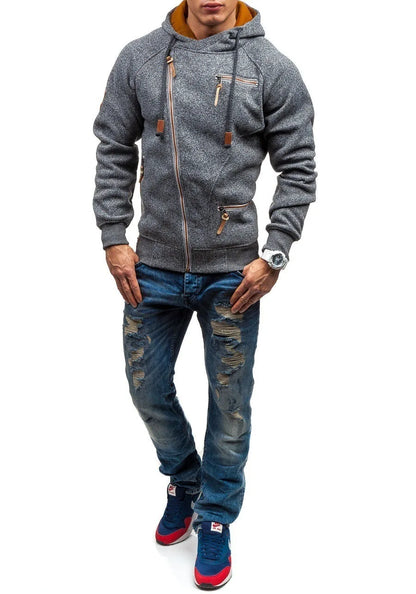 Casaco de Inverno Masculino em Malha com Capuz – Estilo Casual