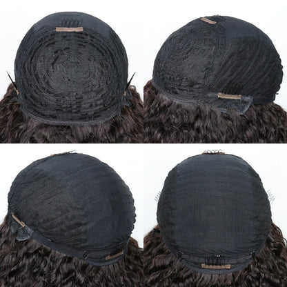 Peruca marrom afro kinky encaracolado