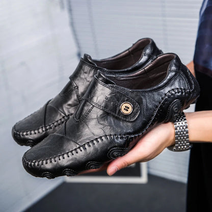 Mocassins Masculinos Clássicos em Couro Genuíno