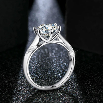 Anel de Moissanite ATTAGEMS em Prata 925 – 1 ct, 2 ct e 3 ct