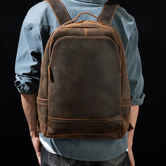 Mochila de couro legítimo para laptop