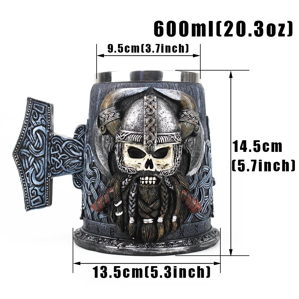Caneca Viking 600 ml em Resina