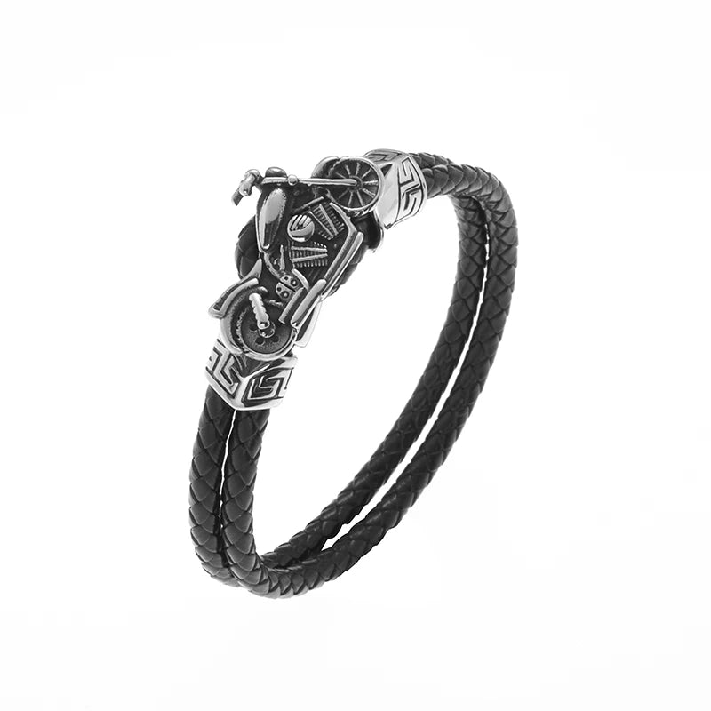 Pulseira punk de camada dupla