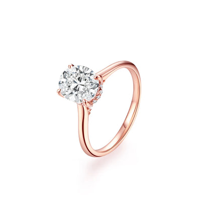 Anel de Moissanite Oval 2 ct D VVS1 em Prata 925
