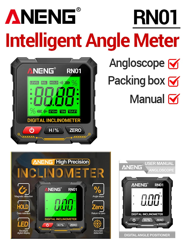 Inclinómetro laser digital ANENG RN01/RN02/RN03