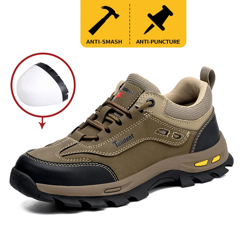 Sapatos de Segurança Masculinos Antiperfuração e Resistentes ao Desgaste