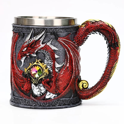 Caneca de cerveja Viking Valhalla em aço inoxidável