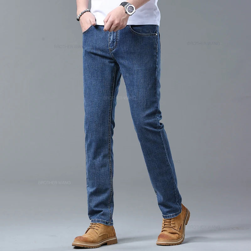 Calças de Ganga Masculinas Slim de Corte Elegante e Casual