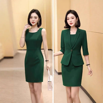 Conjunto elegante para ocasiões profissionais.