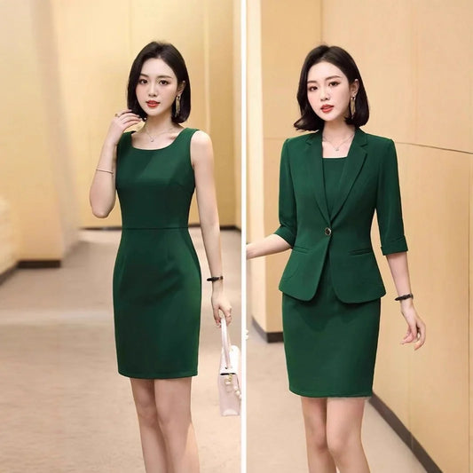 Conjunto elegante para ocasiões profissionais.