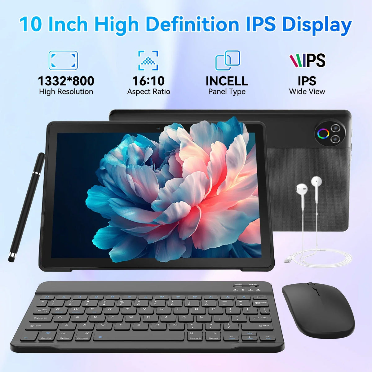 Tablet URAO 10,1″ — Android 15, 20 GB RAM, 64 GB ROM e Ecrã HD IPS