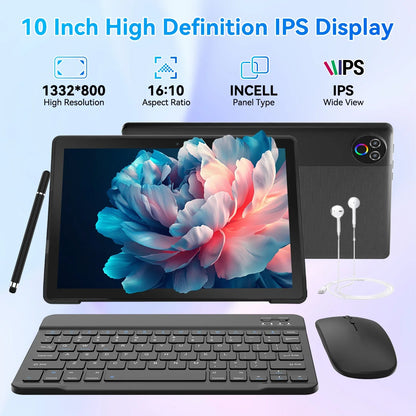 Tablet URAO 10,1″ — Android 15, 20 GB RAM, 64 GB ROM e Ecrã HD IPS