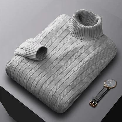 Suéter Masculino de Gola Alta em Malha – Casual e Quente