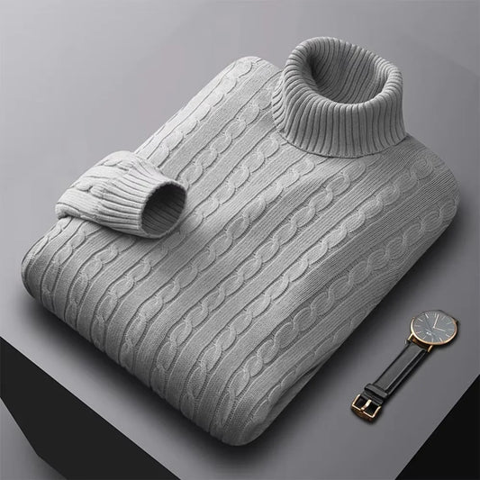 Suéter Masculino de Gola Alta em Malha – Casual e Quente