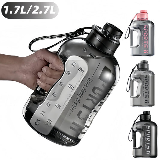 Garrafa de água desportiva em plástico com grande capacidade