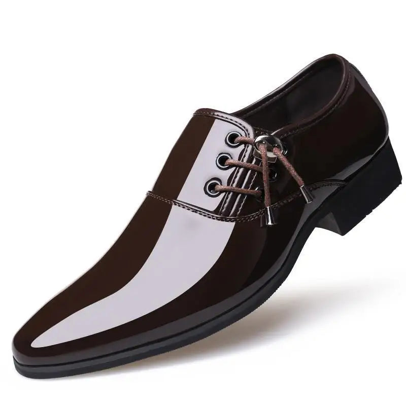 Sapatos casuais de couro brilhante