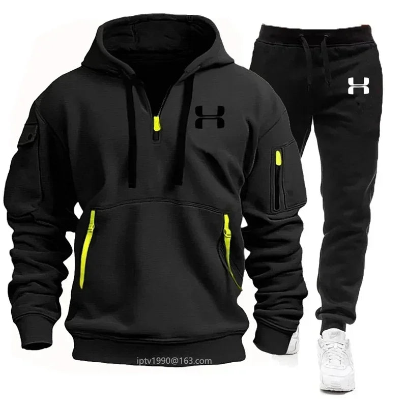 Conjunto de fitness com moletom de manga comprida