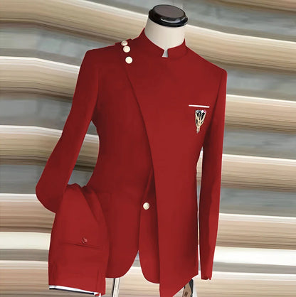 Fato Masculino de 2 Peças com Blazer e Calças — Estilo Formal