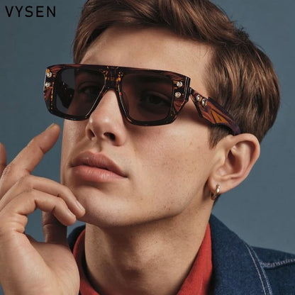 Óculos de Sol Polarizados Estilo Steampunk Quadrados