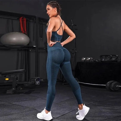 Leggings de cintura alta sem costura Treino