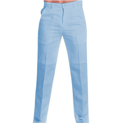 Calça masculina de linho com bolso reto na parte inferior