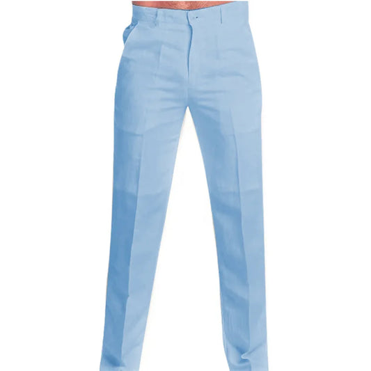 Calça masculina de linho com bolso reto na parte inferior