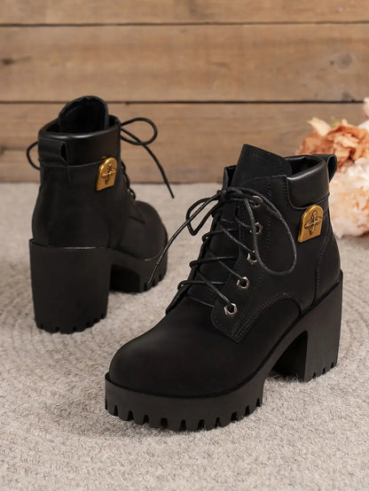 Botas retro saltos grossos