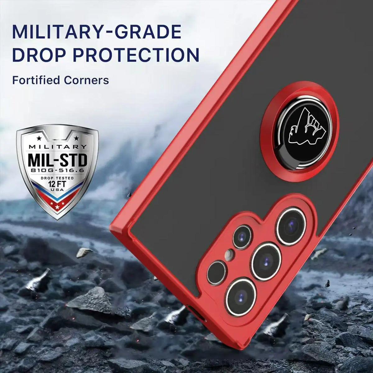 Capa de Proteção Magnética para Samsung Galaxy — Fosca, Antichoque, com Anel e PC + TPU