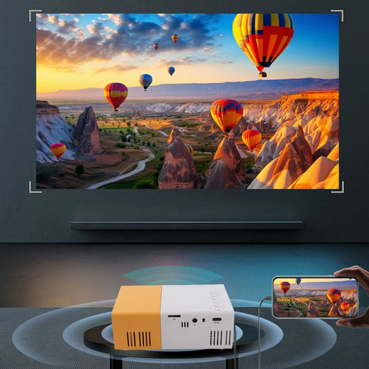 Projetor Portátil 1080P — 100 ANSI, 1000 LM, Foco Manual e Ecrã até 100″