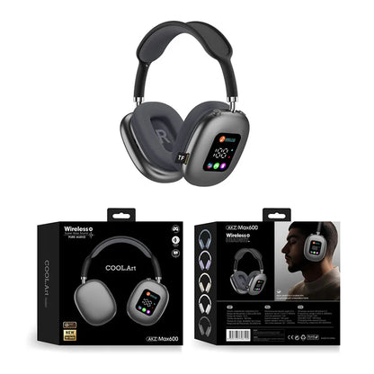 Fones de ouvido Bluetooth sem fio com tela digital RGB
