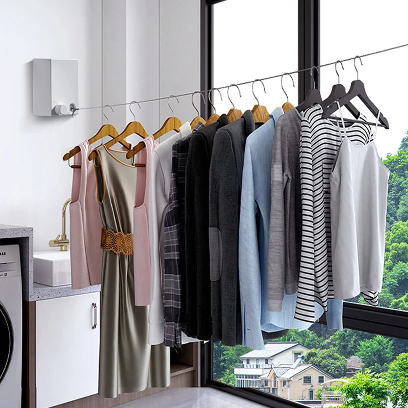 Varal retrátil de aço inoxidável